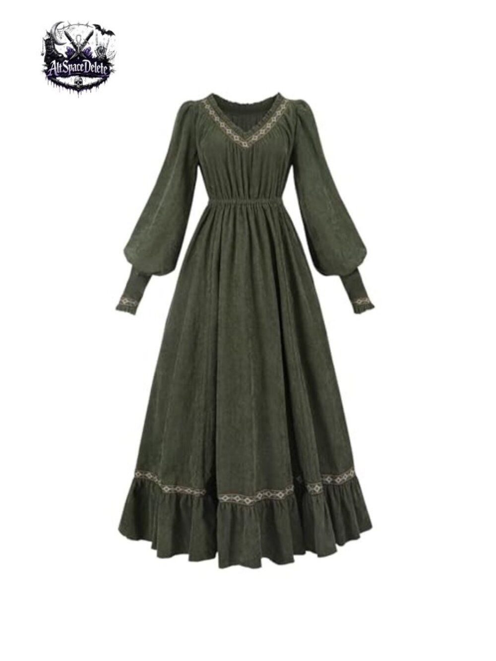 Victorian Renaissance Medieval Costume Dress Women Long Sleeve Maxi